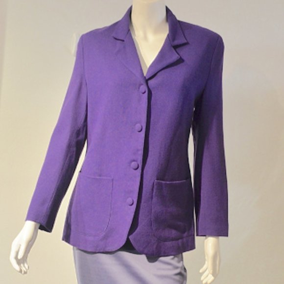 Kiskissay Purple Crepe Journalist's Jacket - Picture 1 of 9